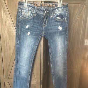 Rock Revival Women's Blue Distressed Jeans